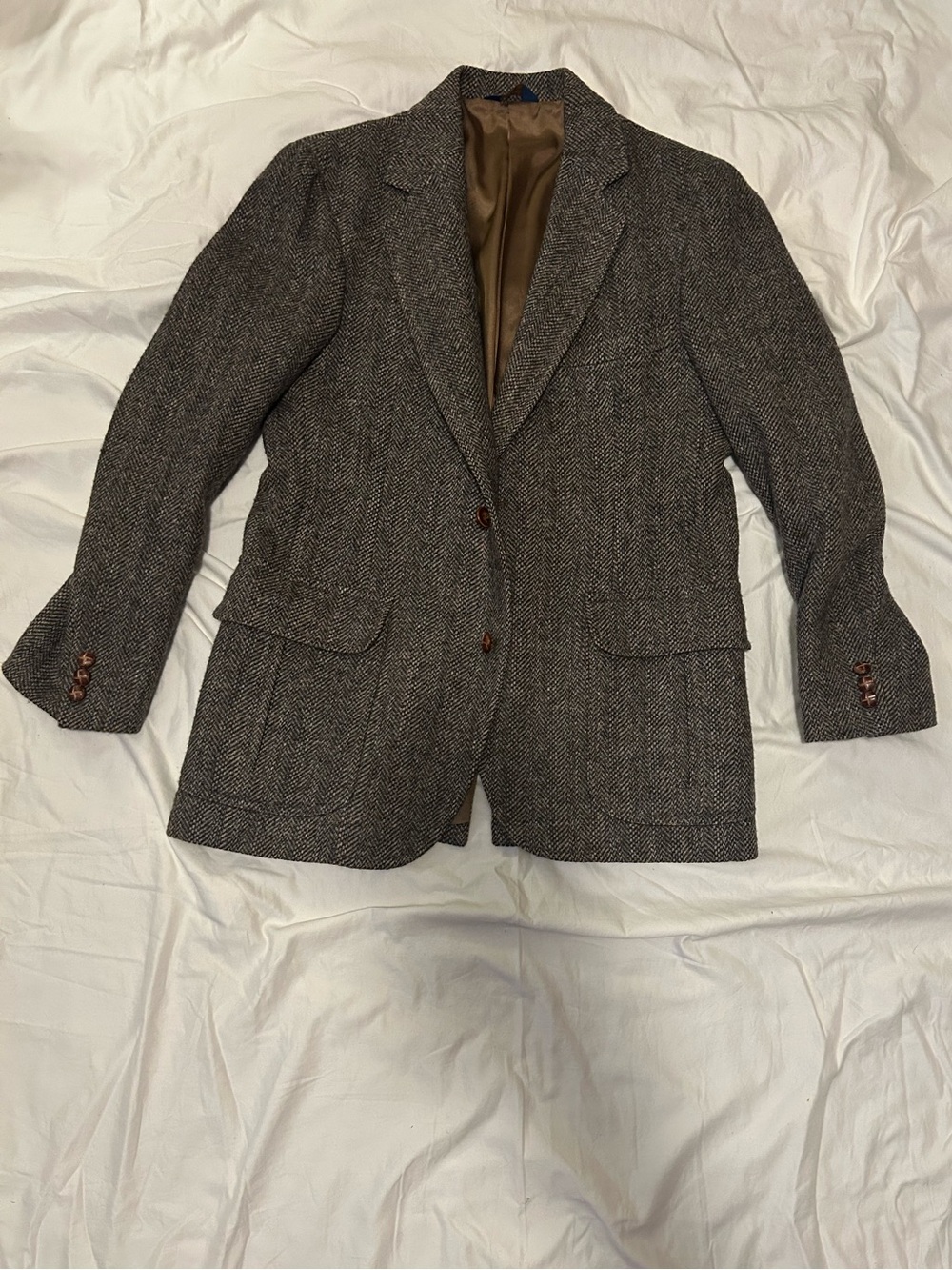 Pendleton Brown Tweed Wool Blazer with Blue Label